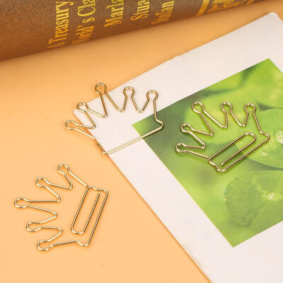 

Greensen 10pcs Crown Shape Paper Clips Bookmark Marking Document Organizing Clip Stationery Supplies