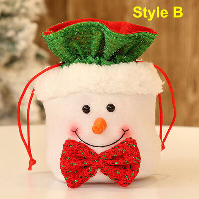 

2018 New Style Fashion Christmas Santa Claus Snowman Patchwork Candy Gifts Bag Tote Pouch Kids Xmas Home