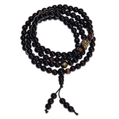 

6 mm National Style Natural Obsidian Yellow Tiger Eye Stone Zodiac 4 Ring Bracelet Unisex Pair Bracelet Jewellery