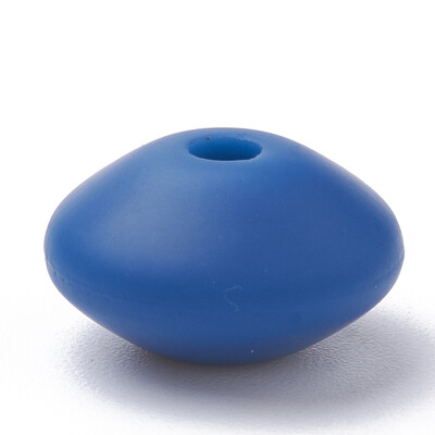 

Food Grade Environmental Silicone Beads Chewing Beads For Teethers DIY Nursing Necklaces Making Rondelle MarineBlue 12x67mm