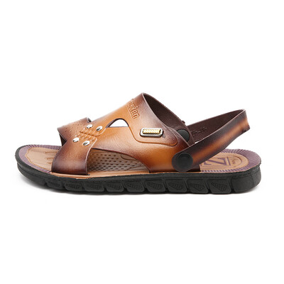 

Casual Famous Brand 2019 Hot Sale Men Sandals Shoes Slippers Summer Flip Flops Beach Men Shoes Leather Sandalias Zapatos Hombre