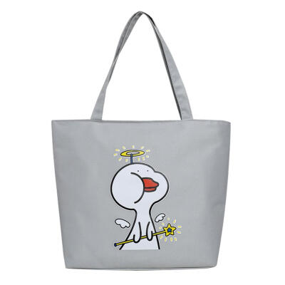 

Cartoon Duck Print Shoulder Handbags Canvas Women Large Top-handle Totes