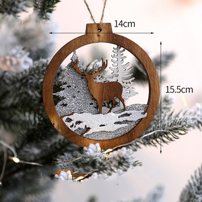 

Toponeto Home Decor Gifts Wooden Pendant Christmas Tree Ornament Party Hanging Decor