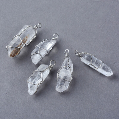 

Natural Crystal Pendants Point Pendants with Iron Wires Platinum 2532x710x710mm Hole 2mm