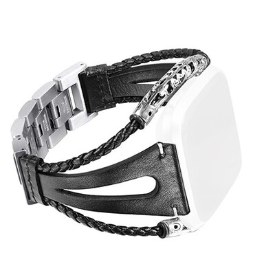

〖Follure〗Leather Bands Handmade Wristband Replacement Bracelet Straps For Fitbit Versa