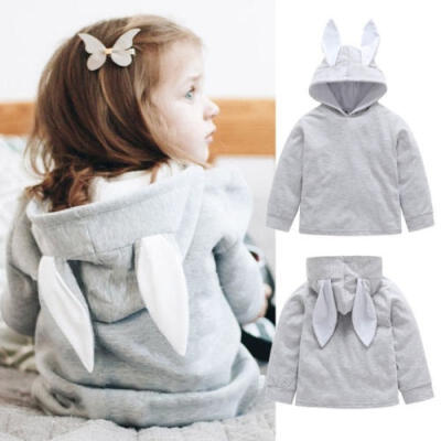 

Cute Baby Kid Girls Hooded Coat Jacket Bunny Rabbit Ear Long Sleeve Hoodie Outwear