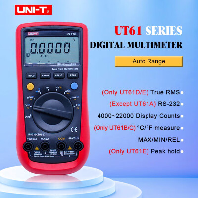 

UNI-T UT61A UT61B UT61C UT61D UT61E Auto Range Multimeter true rms AC DC Meter Data Hold MultimetreUSB voltage current monitor