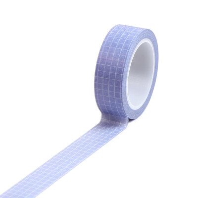 

15mm×10m Grid Printed Pattern Pure Color Washi Tape Sticky Adhesive Paper Decorative Masking Paper Tape for Scrapbooking DIY Decor