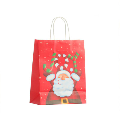 

Christmas Kraft Paper Handle Bags Shopping Carrier Present Gift Festiv