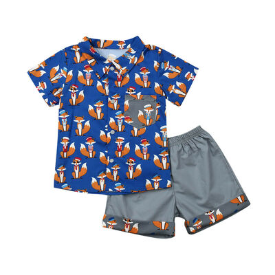 

Boys Summer Set Short Sleeve Fox T-shirt Top&Shorts Age 1 2 3 4 5 6 7 Years