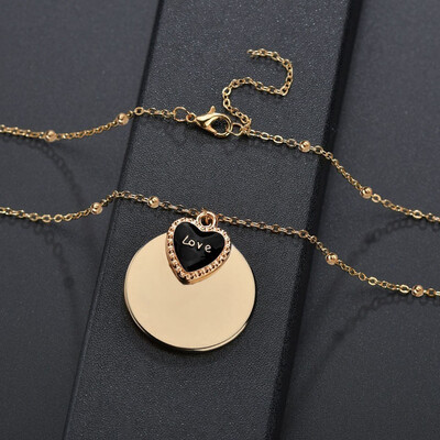 

Simple Ladies Round Pendant Necklace OL Style High Quality European And American Personality Charm Wedding Party Fashion Jewelry