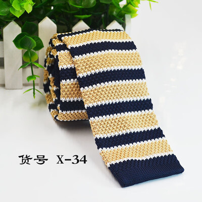 

Knit flat striped tie 5CM narrow section mens business tie direct