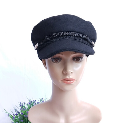 

Autumn&winter Tang Yan with Korean version of wool military hat retro Joker beret painter Hat outdoor Cap baseball cap women
