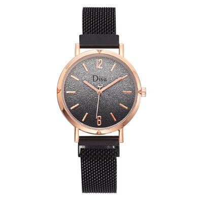 

Top Brand Women Watches Digital Scale Disc Ladies Quartz Wristwatch Mesh Magnetic Buckle Strap Clock Dress Zegarki Damskie