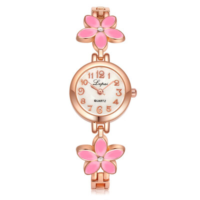 

Delicate Women Watches Roman Numerals Dial Ladies Luxury Quartz Wristwatch Fashion Flower Bracelet Strap Clock Reloj Mujer