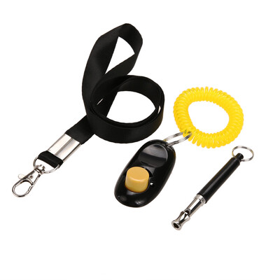 

Ultrasonic Dog Training Whistle Pet Training Clicker Free Lanyard Set