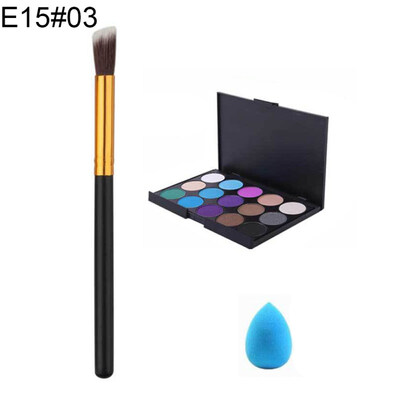 

15 Colors Spot Acne Corrector Face Concealer Cream Makeup Brush Powder Puff Set