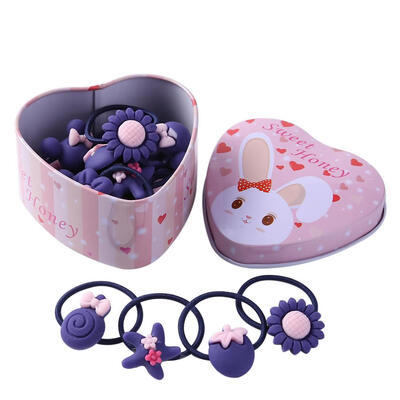 

20pcs Cartoon Cute Elastic Hair Bands Kids Girls Rubber Bands w Gift Box
