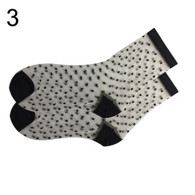 

Striped Heart Dots Bow Women Summer Ultra Thin Transparent Over Ankle Socks