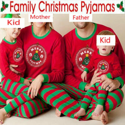 

Family Matching Christmas Pajamas Set Women Baby Kids Santa Sleepwear Nightwear