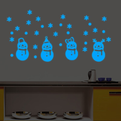 

Tailored Christmas Glow Snowman Wall Stickers Living Room Luminous Stickers Window Decor