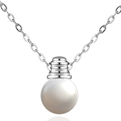 

Fashion Korean Style Charm Simulated Pearl Bulb Pendant Necklace Statement Necklaces Tiny Gifts for Women Gift