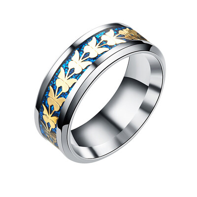 

Fashion Stainless Steel Women Men Bohemian Vintage Butterfly Totem Rings Jewelry Delicate