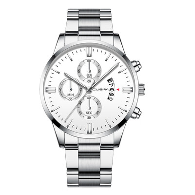

Gobestart CUENA Men Fashion Military Stainless Steel Analog Date Sport Quartz Wrist Watch