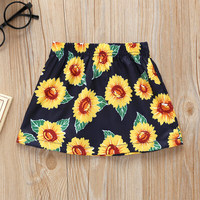 

Toddler Kids Baby Girl Sunflower Floral Skirt Princess Mini Dress Clothes Outfit