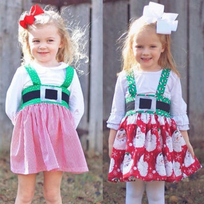 

Newborn Toddler Kids Baby Girls Christmas Party Sleeveless Tutu Dress Clothes