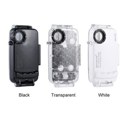 

PULUZ for iPhone X &  40m130ft Waterproof Diving Housing Case for Surfing Swimming Photo Video Taking Underwater Cover White