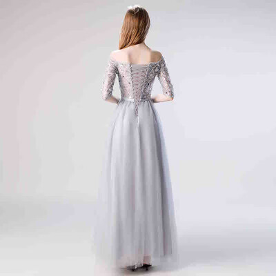 

Juexiuxinniang Banquet Evening Gown Dinner Black Long Annual Meeting Dresses Womens Field Queen Net Yarn 9517