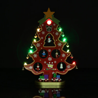 

Tailored 3D Wooden Assembling Christmas Tree Light Home Bedroom Decor Gifts DIY Red