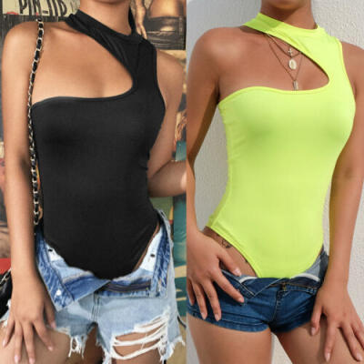 

Womens Sleeveless Bodysuit Stretch Ladies Leotard Body one-piece Tops Jumpsuit