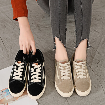 

Student sports shoes female spring new Korean version of wild leather color matching casual sho