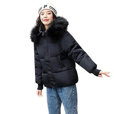

Toponeto Women Winter Warm Coat Pockets Hooded Thick Warm Loose Jacket Short Overcoat