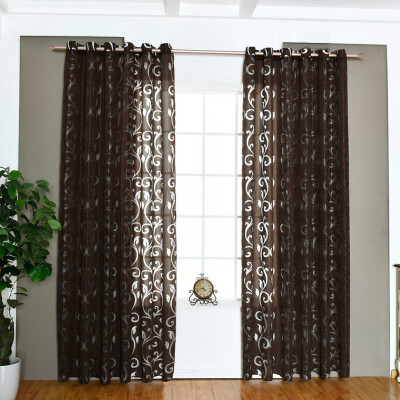 

Gobestart New Simple Pastoral Style Flower Vine Bubble Cut Flower Window Screen Curtain