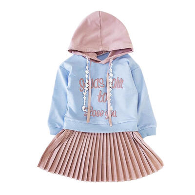 

Kids Girls Dresses Spring Hoodies Long Sleeve Pleated Dress Tutu Dresses