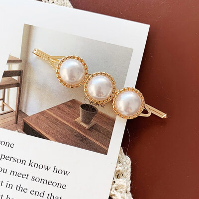 

Romantic Pearl Bangs Clip Hairpin Women Girls Hair Clips Barrette Accessories for Girls Irregular Metal Hairgrip