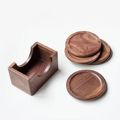 

SUPERTOWN Walnut Coaster Insulation Pad Set of 7 5852