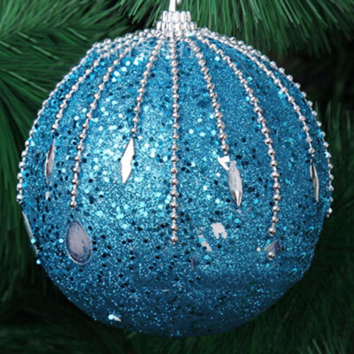 

〖Follure〗Christmas Rhinestone Glitter Baubles Balls Xmas Tree Ornament Decoration 8CM