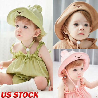 

Baby Sun Caps Infant Bowknot Flower Hat Bucket Hat Newborn Kids Girls Summer Cap