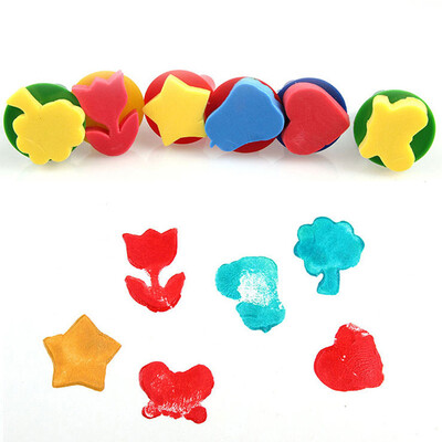 

Siaonvr 6PCS Children Painting Sponge Seal Flower Stamp Kids DIY Graffiti Drawing Toys