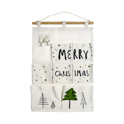 

〖Follure〗Christmas Decoration Storage Canvas Hanging Bag Door Decoration Storage Bag