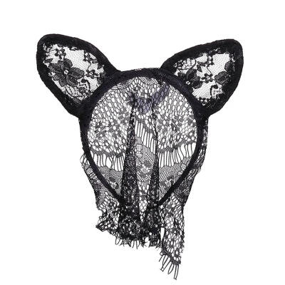 

Sexy Women Erotic Lace Hair Hoop Half Face Eye Mask Halloween Headwear Prop