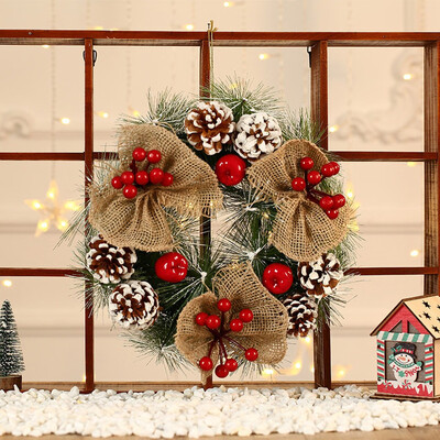 

Tailored 38cm Christmas Wreath Door Wall Ornament Garland Decoration Christmas Present