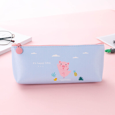 

Siaonvr Small Pig Chic Canvas Pen Box Pencil Case Bag Storage Pouch Stationery School