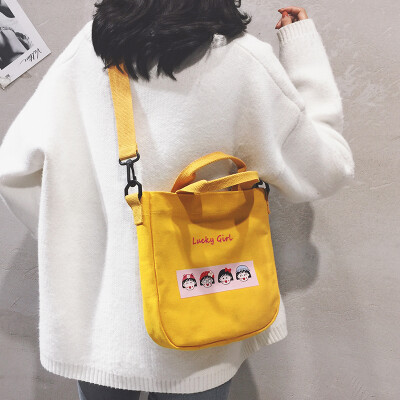 

Canvas bag female 2019 new Japanese girl handbag bag ins Harajuku style student shoulder Messenger bag