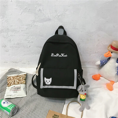 

Ins schoolbags female Korean high school students junior high school students small fresh large capacity cute backpack double