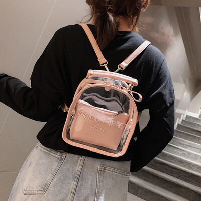 

School bag female ins wind Sen girl transparent shoulder bag handbag 2019 new fashion small fresh student backpack